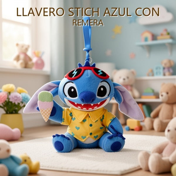 LLAVERO STITCH AZUL CON REMERA