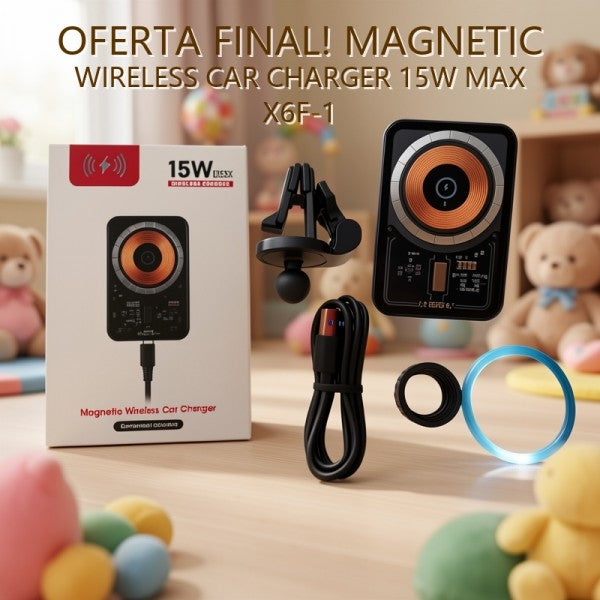 MAGNETIC WIRELESS CAR CHARGER 15W MAX X6F-1 PRECIO FINAL!!!