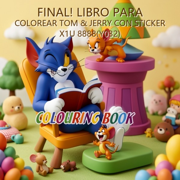 LIBRO PARA COLOREAR TOM & JERRY CON STICKER X1U 8888(Y032) PRECIO FINAL!!!
