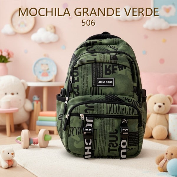 MOCHILA GRANDE VERDE 506