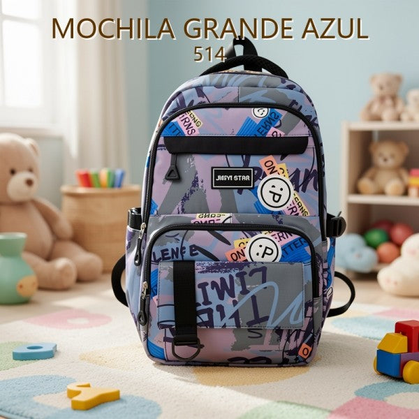 MOCHILA GRANDE AZUL 514