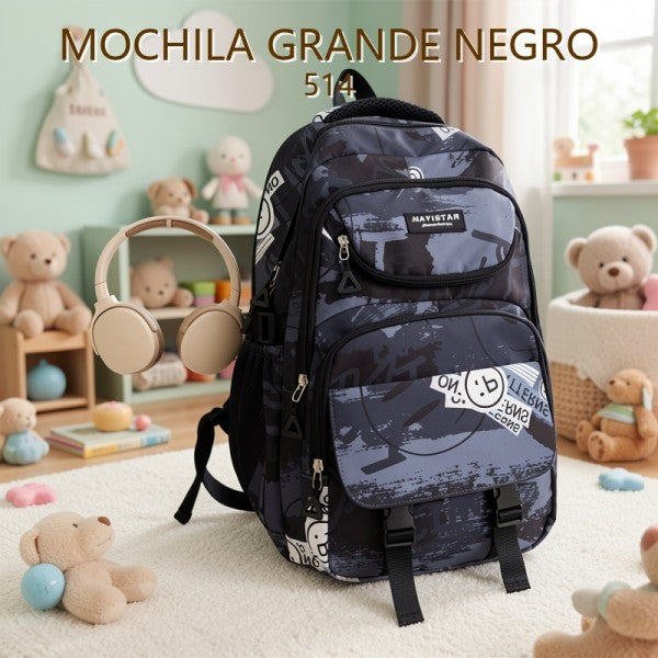 MOCHILA GRANDE NEGRO 514