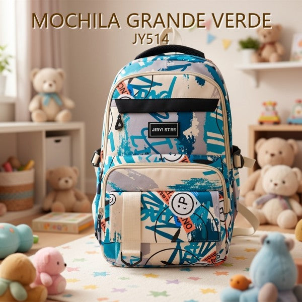 MOCHILA GRANDE VERDE JY514