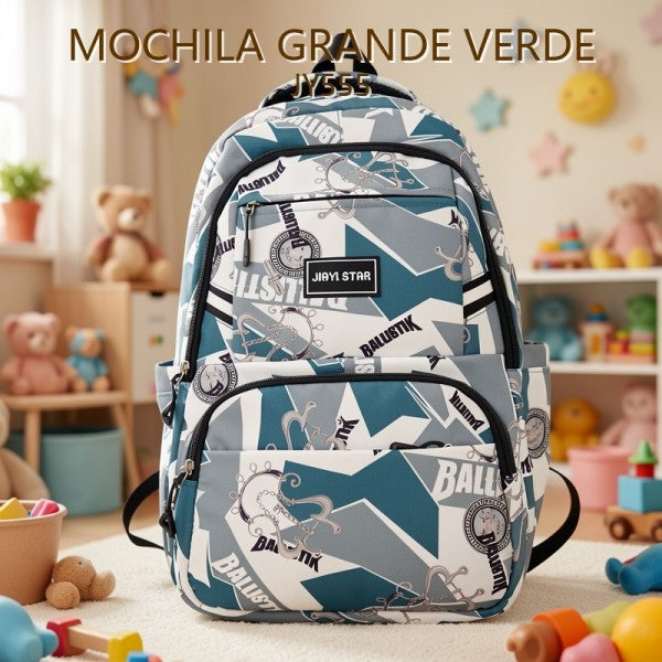 MOCHILA GRANDE VERDE JY555