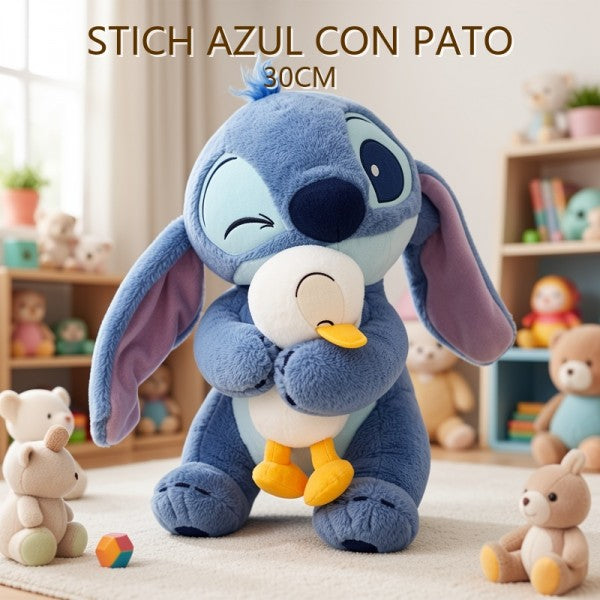 STITCH AZUL CON PATO 30CM