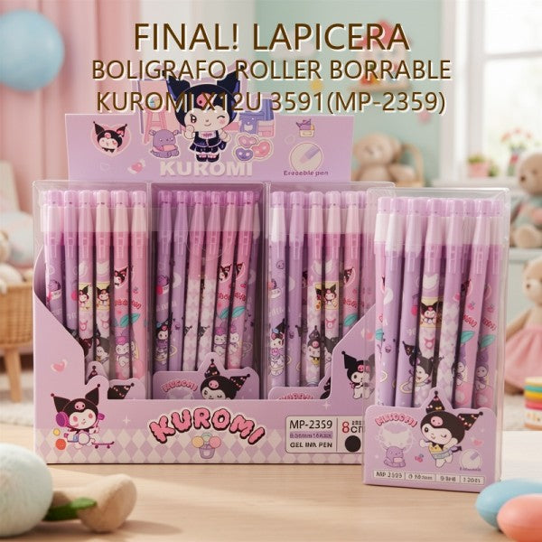 LAPICERA BOLIGRAFO ROLLER BORRABLE KUROMI X12U 3591(MP-2359) PRECIO FINAL!!!