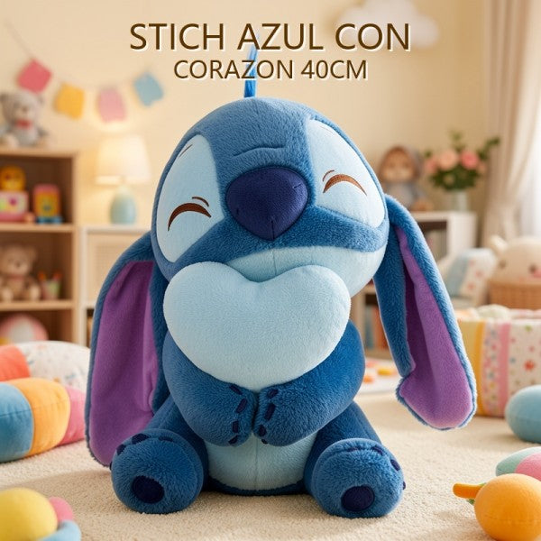 STITCH AZUL CON CORAZON 40CM
