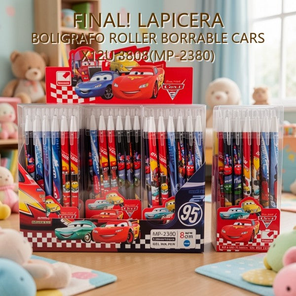 LAPICERA BOLIGRAFO ROLLER BORRABLE CARS X12U 3808(MP-2380) PRECIO FINAL!!!