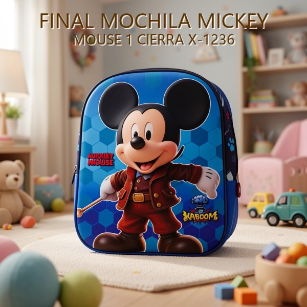 MOCHILA MICKEY MOUSE 1 CIERRA X-1236 PRECIO FINAL!!!