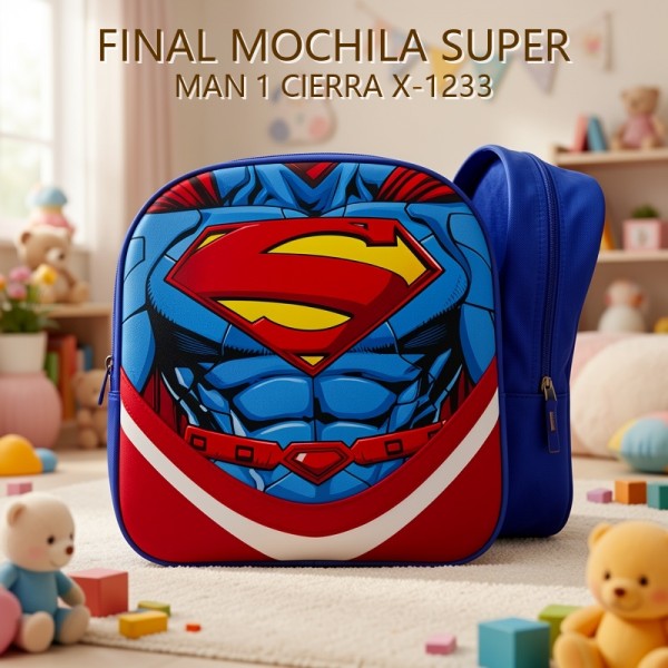 MOCHILA SUPER MAN 1 CIERRA X-1233 PRECIO FINAL!!!