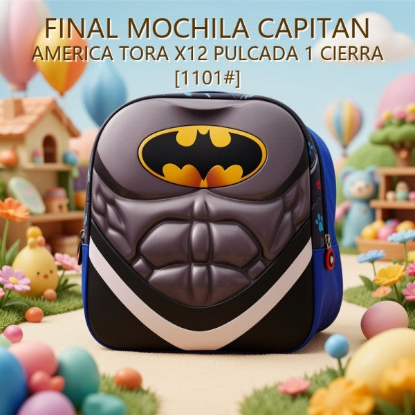 MOCHILA CAPITAN AMERICA TORA X12 PULCADA 1 CIERRA [1101#] PRECIO FINAL!!!