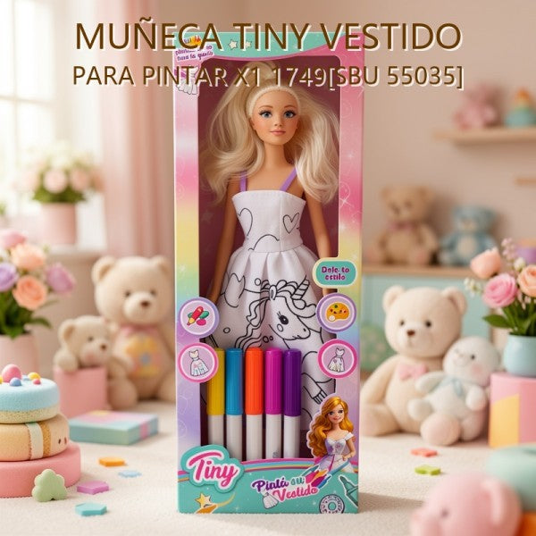 TINY MUÑECA VESTIDO PARA PINTAR X1 1749[SBU 55035]