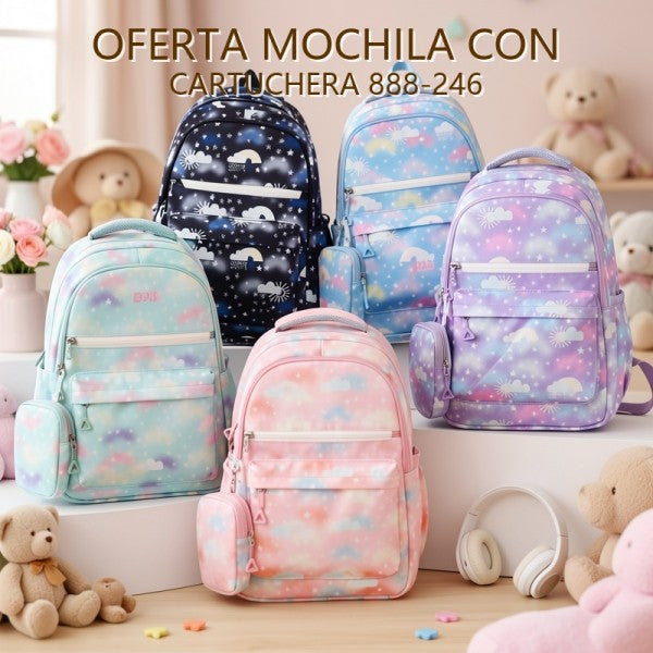 MOCHILA CON CARTUCHERA 888-246 OFERTA FINAL!!!