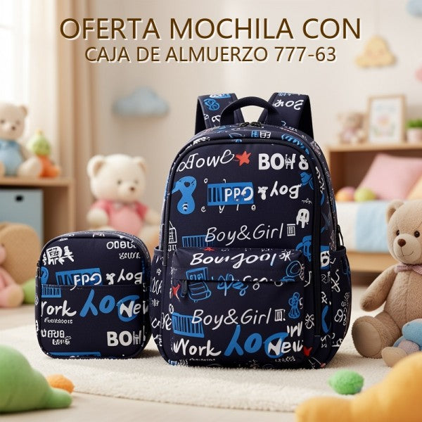 MOCHILA CON CAJA DE ALMUERZO 777-63 OFERTA FINAL!!!