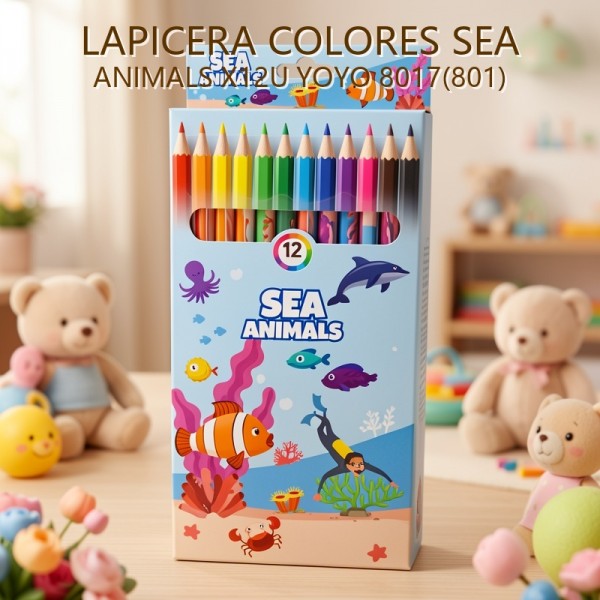 LAPICERA COLORES SEA ANIMALS X12U YOYO 8017(801)