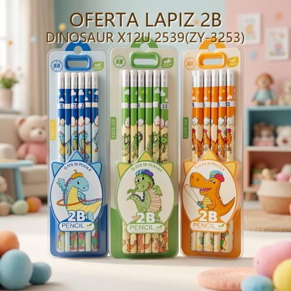 LAPIZ 2B DINOSAUR X12U 2539(ZY-3253) OFERTA FINAL!!!