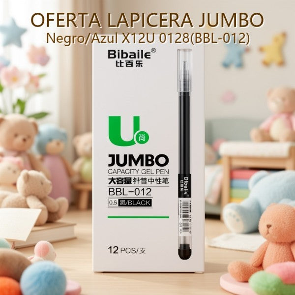 LAPICERA JUMBO NEGRO/AZUL X12U 0128(BBL-012) OFERTA FINAL!!!