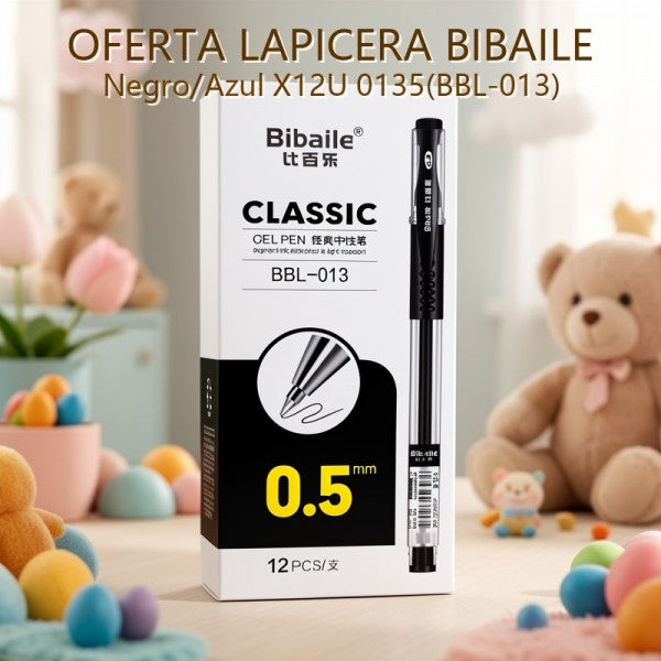 LAPICERA BIBAILE NEGRO/AZUL X12U 0135(BBL-013) OFERTA FINAL!!!