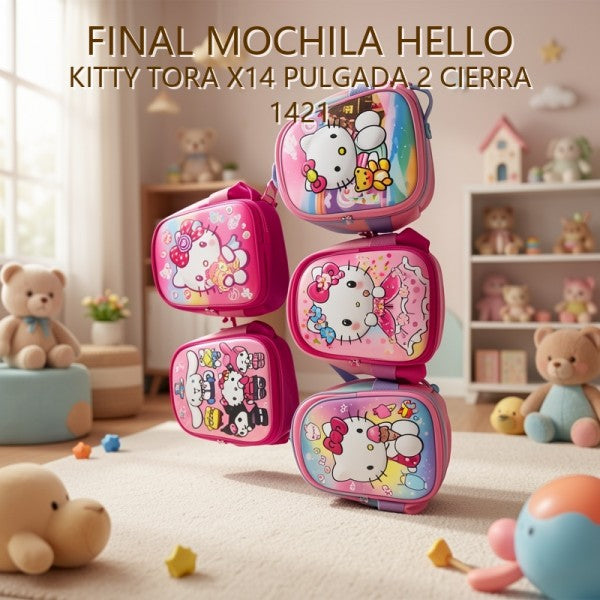 MOCHILA HELLO KITTY TORA X14 PULGADA 2 CIERRA 1421 PRECIO FINAL!!!
