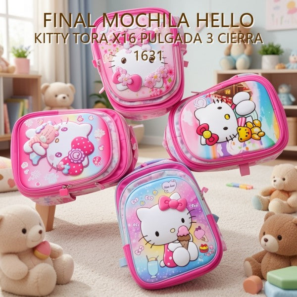 MOCHILA HELLO KITTY TORA X16 PULGADA 3 CIERRA 1631 PRECIO FINAL!!!