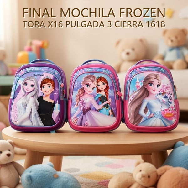 MOCHILA FROZEN TORA X16 PULGADA 3 CIERRA 1618 PRECIO FINAL!!!