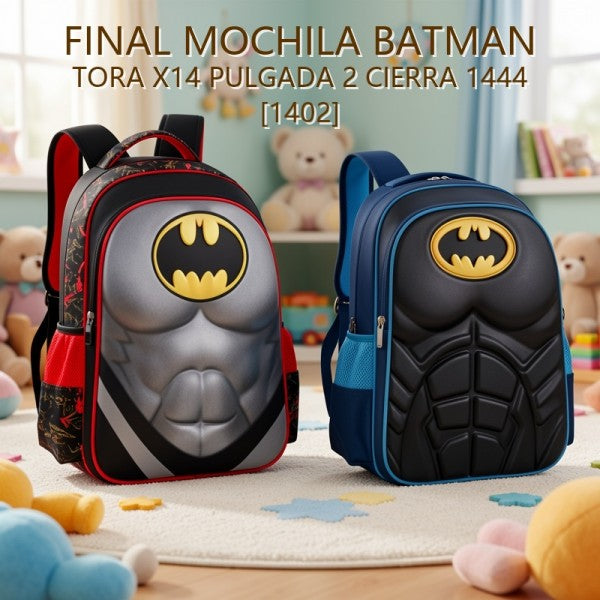 MOCHILA BATMAN TORA X14 PULGADA 2 CIERRA 1444 [1402] PRECIO FINAL!!!