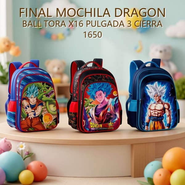 MOCHILA DRAGON BALL TORA X16 PULGADA 3 CIERRA 1650 PRECIO FINAL!!!
