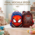 MOCHILA SPIDER MAN TORA X16 PULGADA 3 CIERRA 1651 PRECIO FINAL!!!