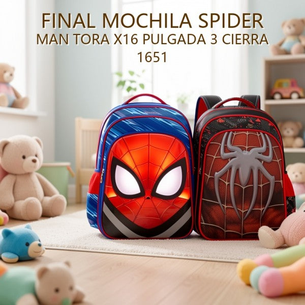 MOCHILA SPIDER MAN TORA X16 PULGADA 3 CIERRA 1651 PRECIO FINAL!!!