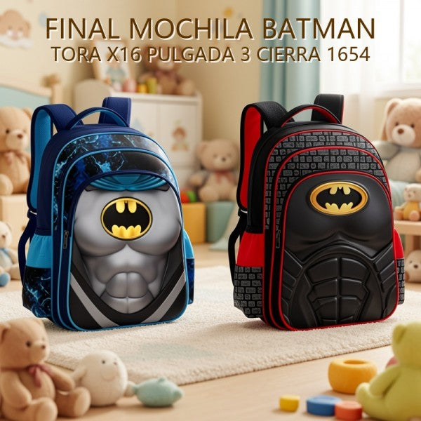 MOCHILA BATMAN TORA X16 PULGADA 3 CIERRA 1654 PRECIO FINAL!!!