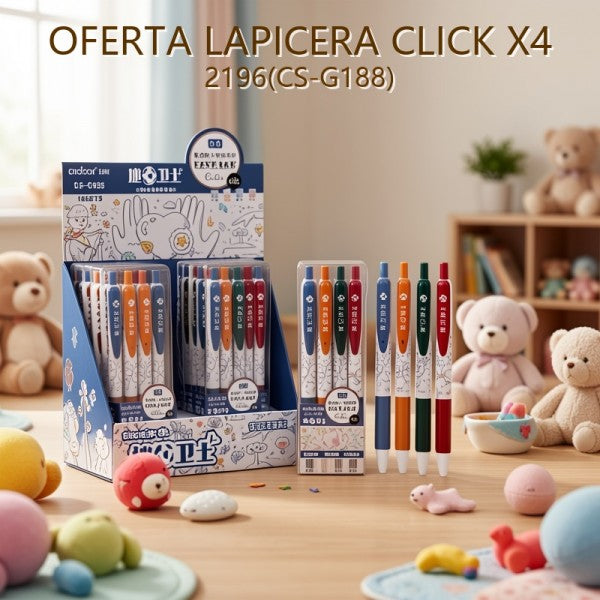 LAPICERA CLICK X4 2196(CS-G188) 1116