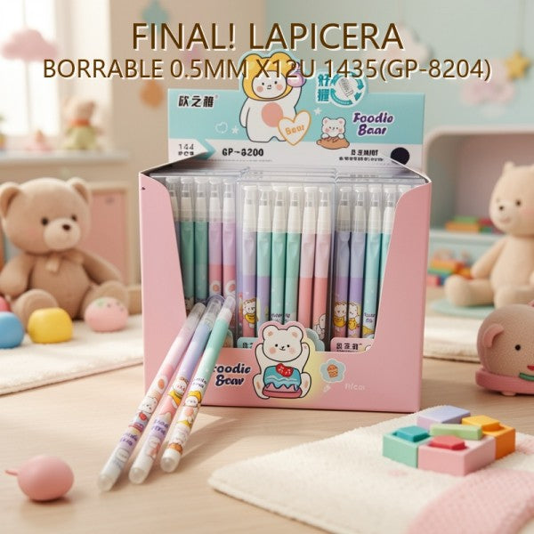 LAPICERA BORRABLE 0.5MM X12U 1435(GP-8204) PRECIO FINAL!!!