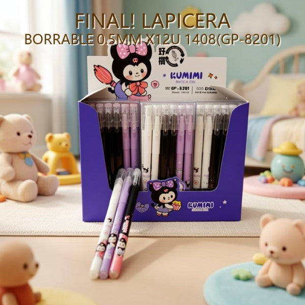 LAPICERA BORRABLE 0.5MM X12U 1408(GP-8201) PRECIO FINAL!!!