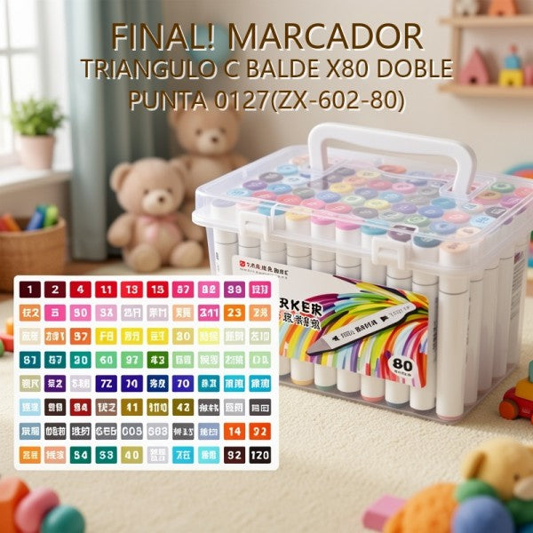 MARCADOR TRIANGULO C BALDE X80 DOBLE PUNTA 0127(ZX-602-80) PRECIO FINAL!!!