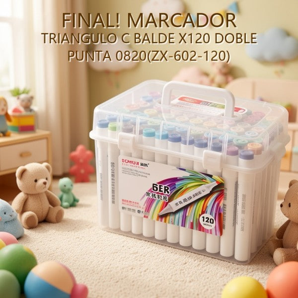 MARCADOR TRIANGULO C BALDE X120 DOBLE PUNTA 0820(ZX-602-120) PRECIO FINAL!!!