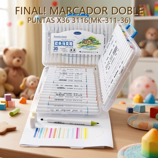 MARCADOR DOBLE PUNTAS X36 3116(MK-311-36) PRECIO FINAL!!!