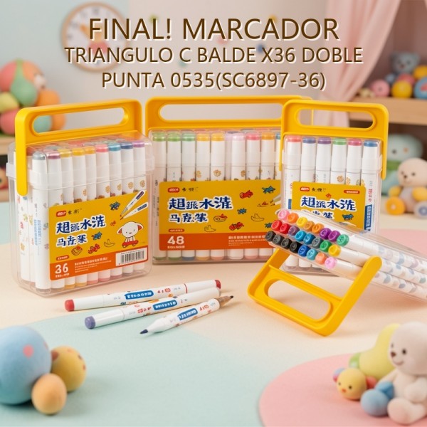 MARCADOR TRIANGULO C BALDE X36 DOBLE PUNTA 0535(SC6897-36) PRECIO FINAL!!!