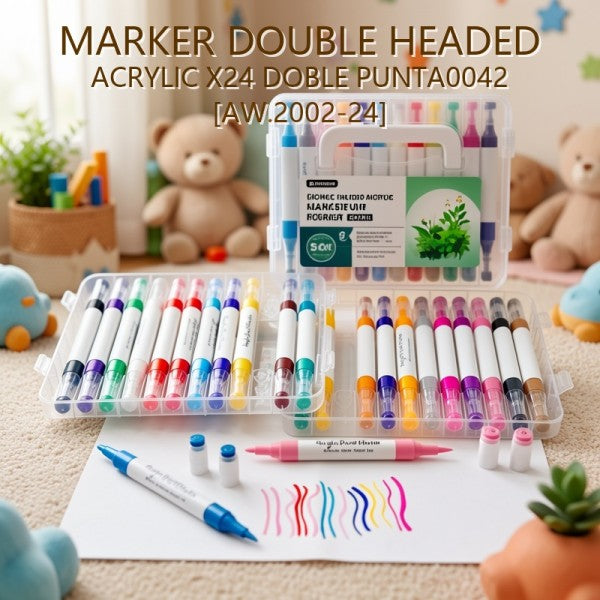 MARKER DOUBLE HEADED ACRYLIC X24 DOBLE PUNTA0042 [AW.2002-24]