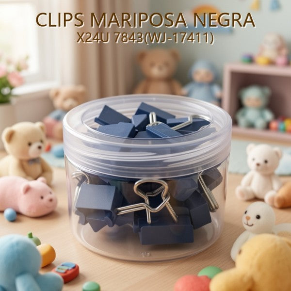 CLIPS MARIPOSA NEGRA X24U 7843(WJ-17411)