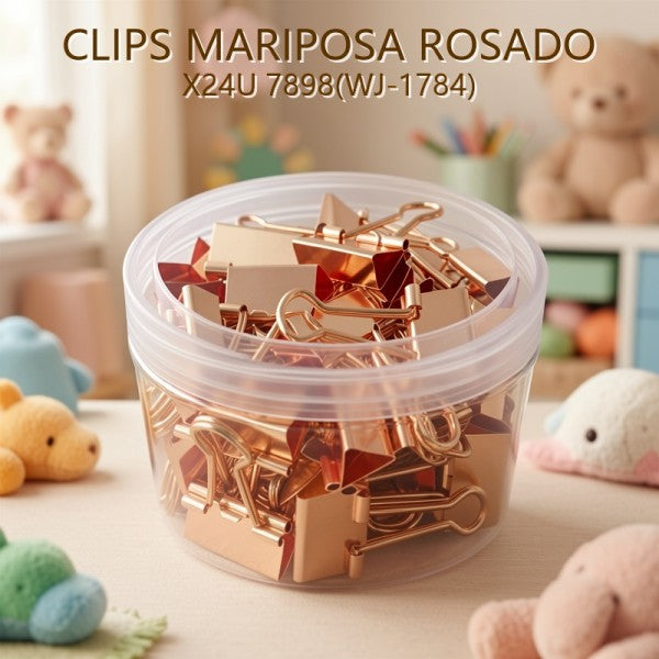CLIPS MARIPOSA ROSADO X24U 7898(WJ-1784)
