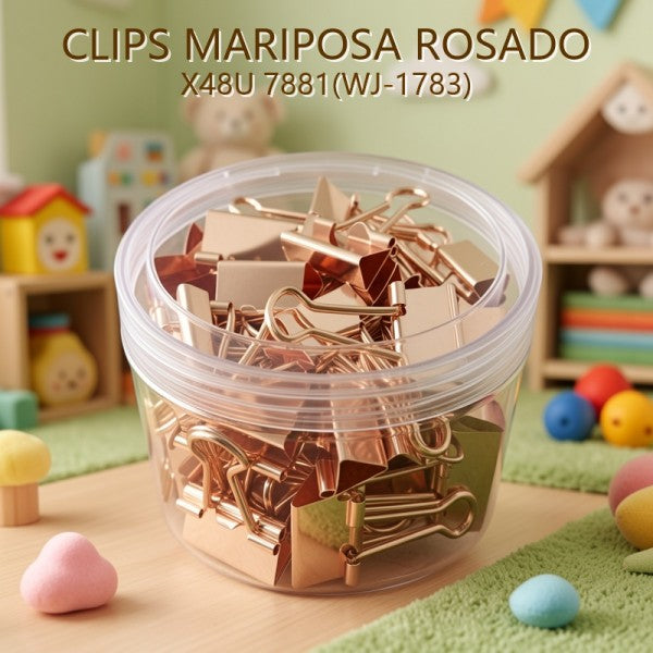 CLIPS MARIPOSA ROSADO X48U 7881(WJ-1783)