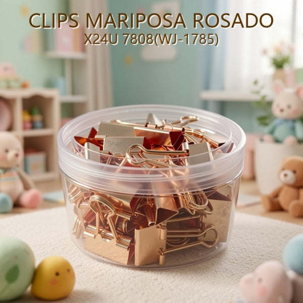 CLIPS MARIPOSA ROSADO X24U 7808(WJ-1785)