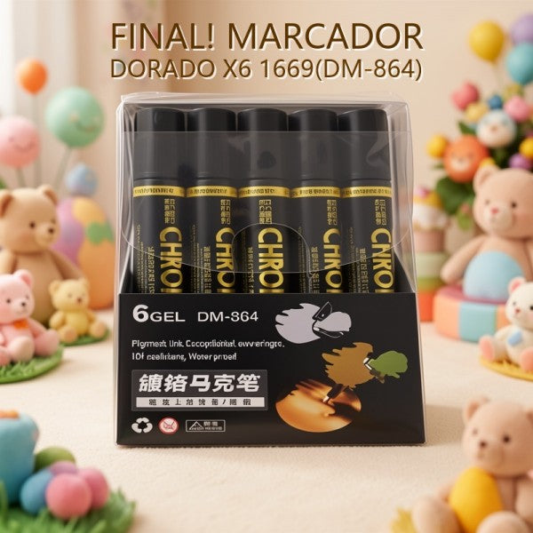 MARCADOR DORADO X6 1669(DM-864) PRECIO FINAL!!!