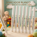 MARCADOR BLANCO PUNTA FINA X10 0134(AW-1898)
