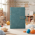 CUADERNO RAYADO ANILLADO RECARGABLE A5 AQUA 7851 (A50004)