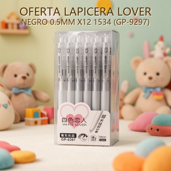 LAPICERA LOVER NEGRO 0.5MM X12 1534 (GP-9297) OFERTA FINAL!!!