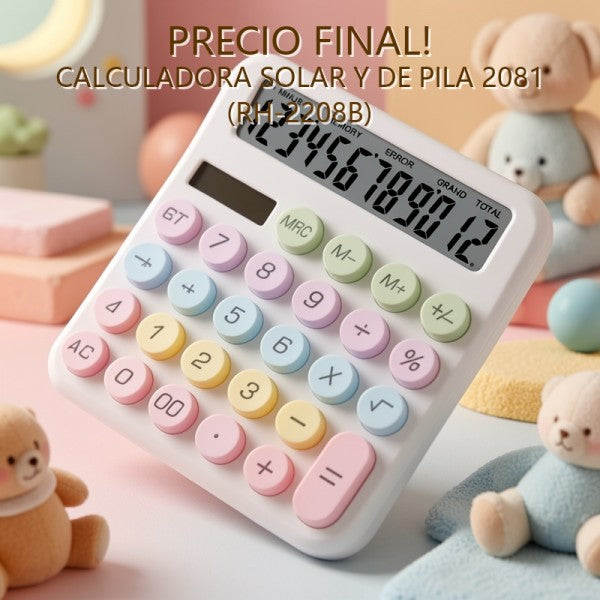 CALCULADORA SOLAR Y DE PILA 2081 (RH-2208B) PRECIO FINAL!!!