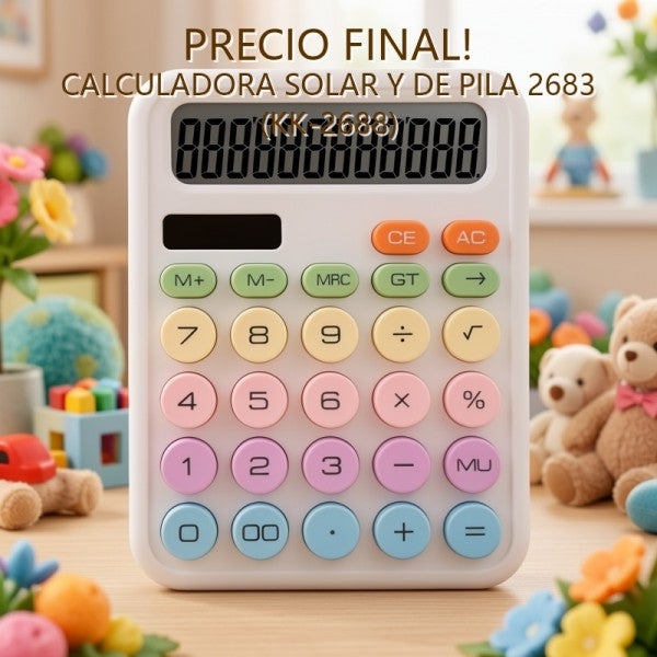 CALCULADORA SOLAR Y DE PILA 2683 (KK-2688) PRECIO FINAL!!!
