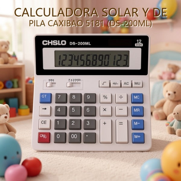 CALCULADORA SOLAR Y DE PILA CAXIBAO 5181 (DS-200ML)