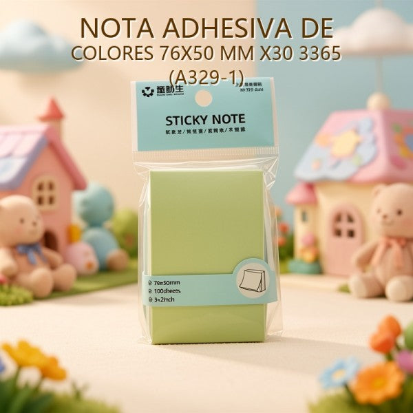 NOTA ADHESIVA DE COLORES 76X50 MM X30 3365 (A329-1)
